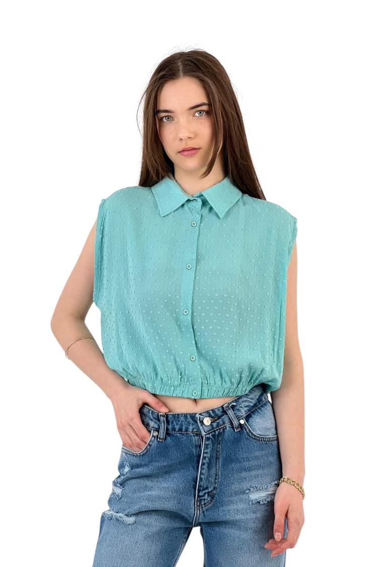 Textured Sleeveless Shirt - Summer Chic
