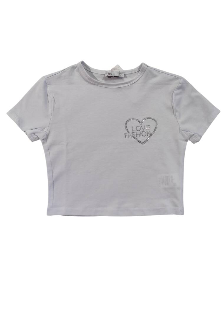 Stone Embroidered “love Fashion” Short T-Shirt — Pink & - MISS POEM - Globality Store - Women Clothes Wholesale Turkey