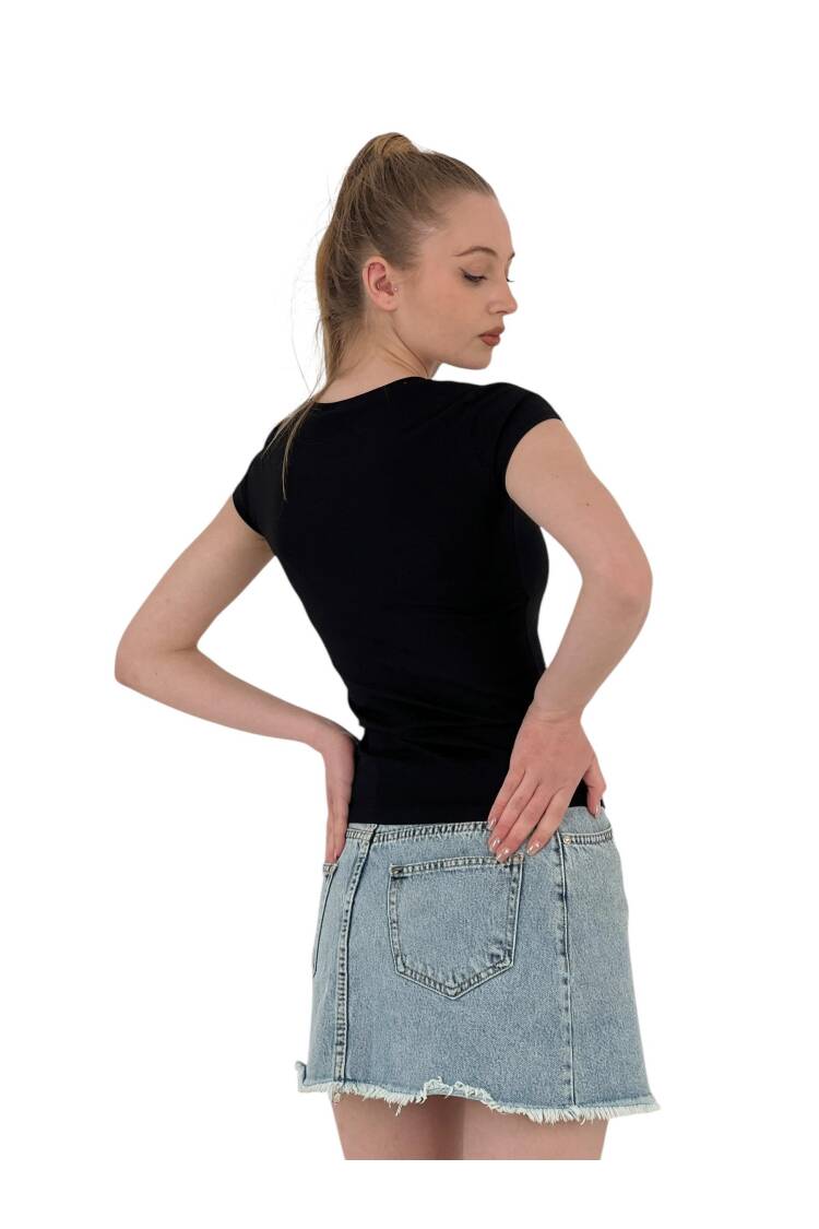 Summer Letter Print Short Sleeve SlimT-Shirt