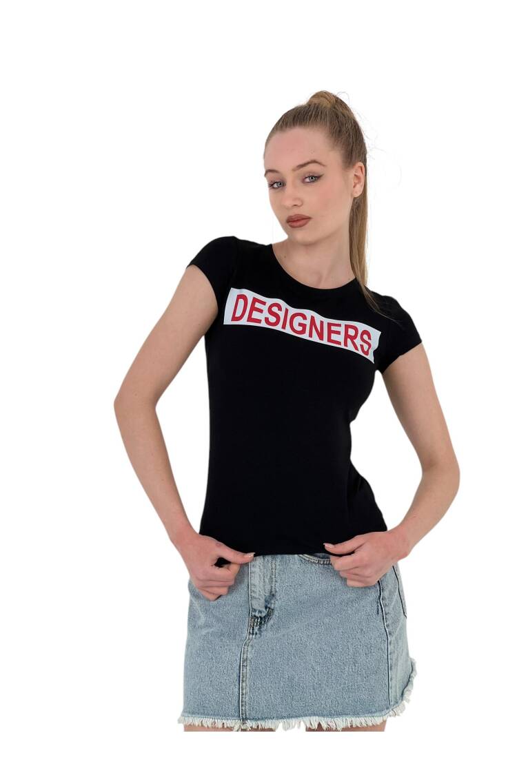 Summer Letter Print Short Sleeve SlimT-Shirt