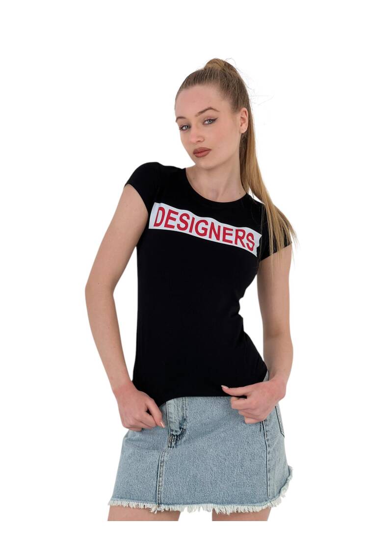 Summer Letter Print Short Sleeve SlimT-Shirt