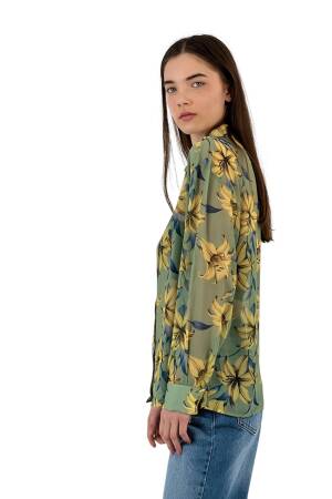 Floral Print Transparent Shirt - MISS POEM - Globality Store - Women Clothes Wholesale Turkey