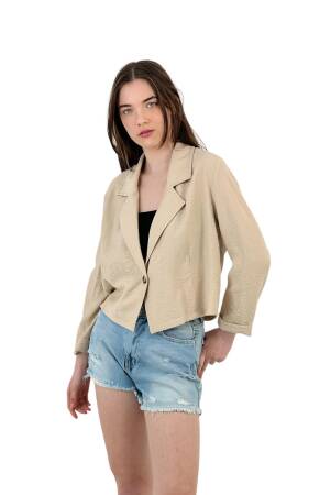 Short Cut Double-breasted Jacket Complementing Elegance - MISS POEM - Globality Store - Women Clothes Wholesale Turkey