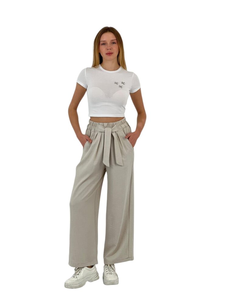 Wide Leg Belted Pants