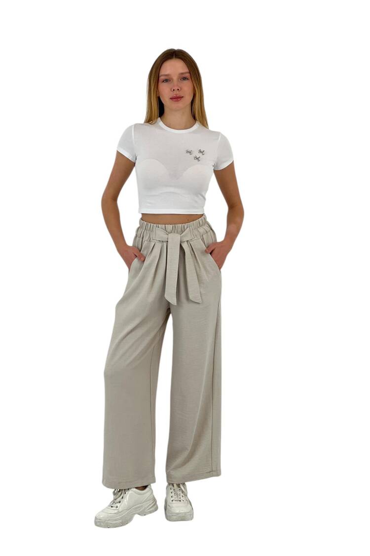 Wide Leg Belted Pants