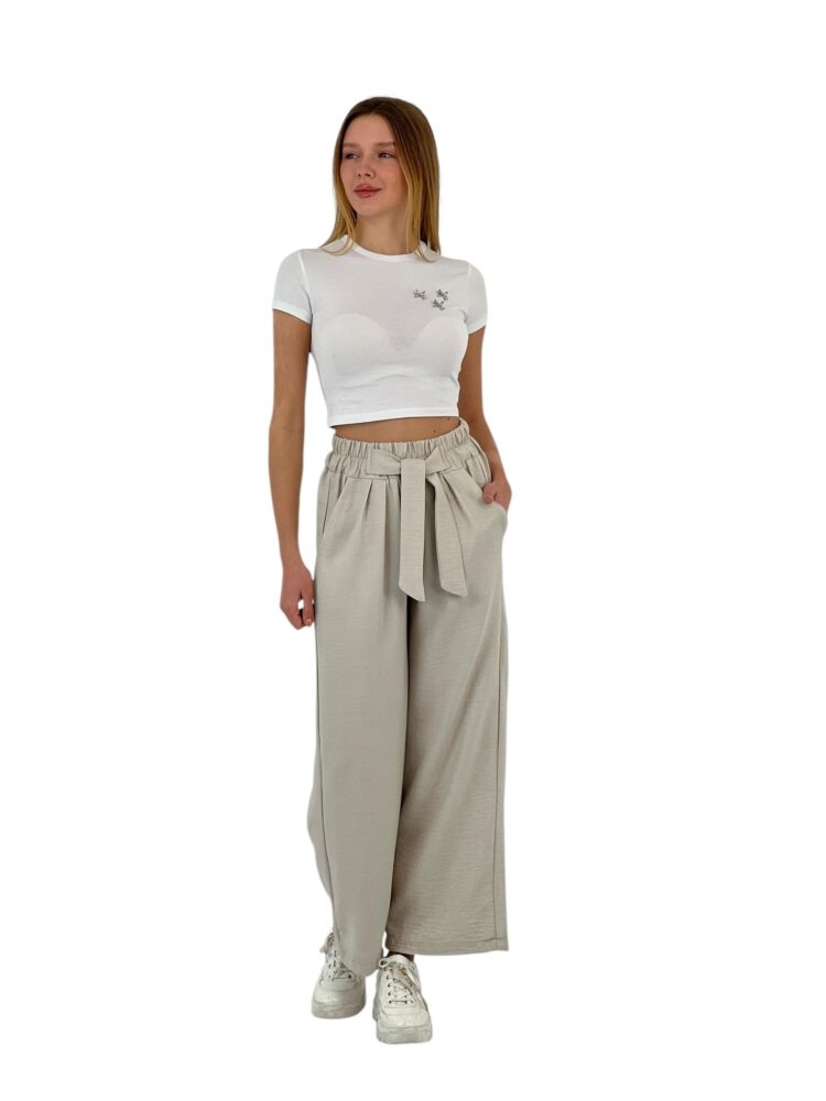 Wide Leg Belted Pants