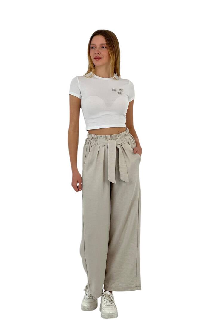 Wide Leg Belted Pants