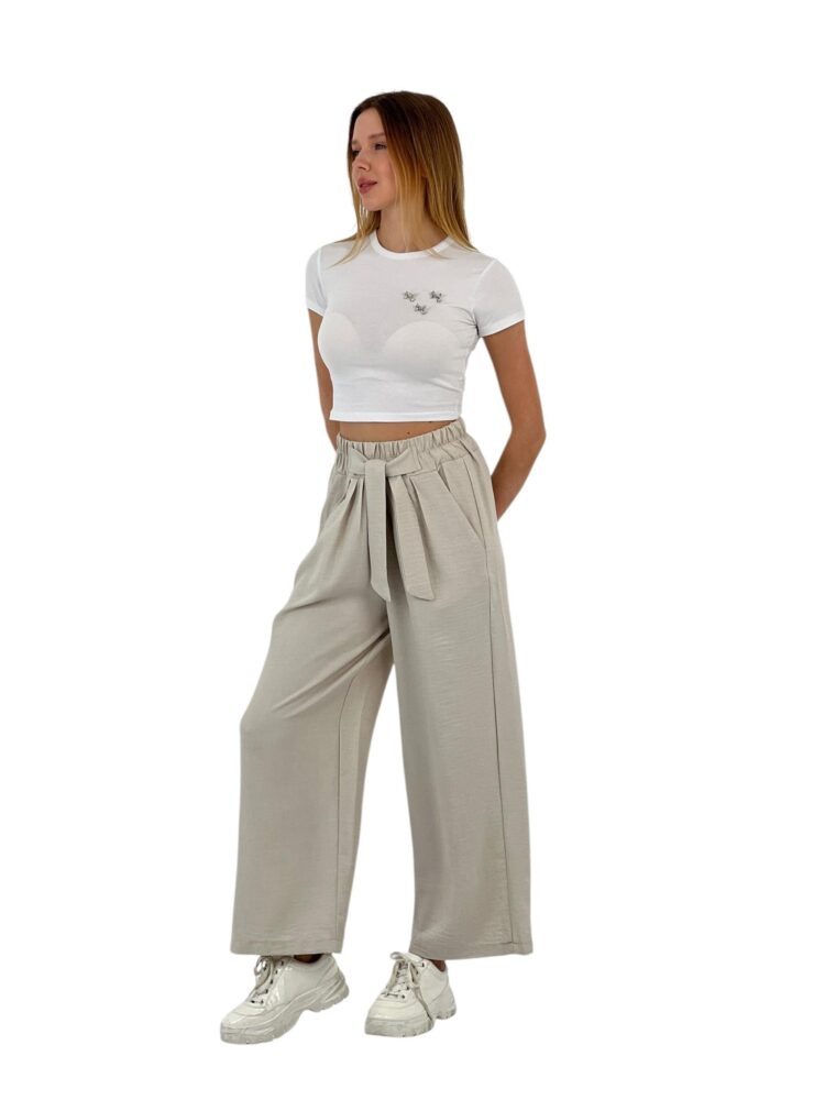 Wide Leg Belted Pants - MISS POEM - Globality Store - Women Clothes Wholesale Turkey