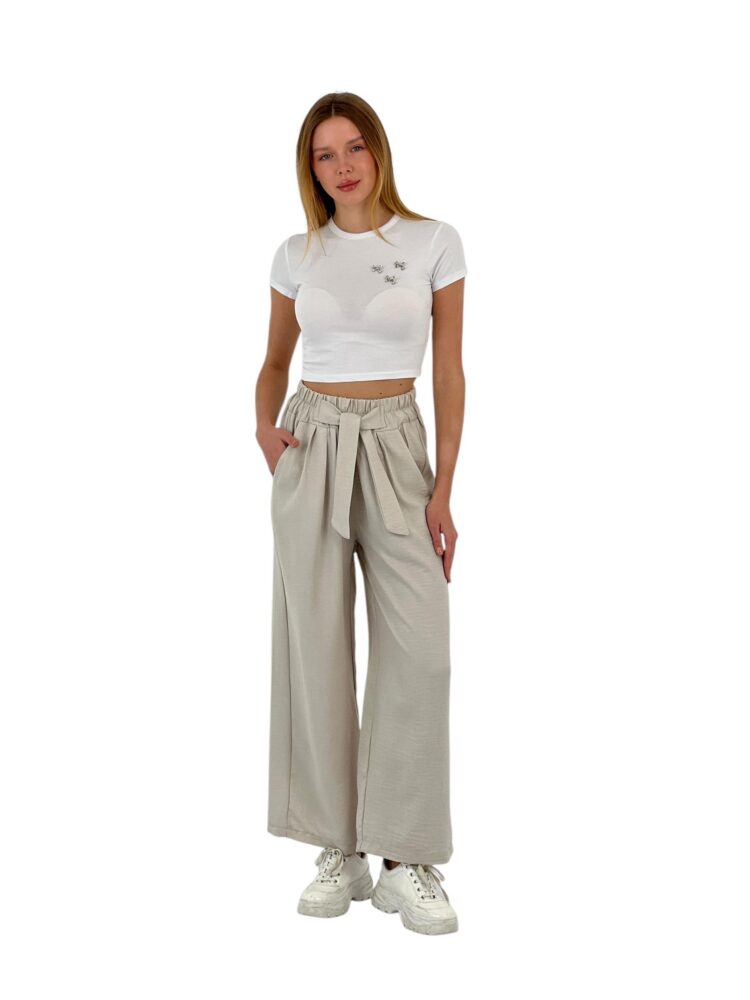 Wide Leg Belted Pants