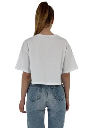 Oversize Printed Short SleeveCrop T Shirt - MISS POEM - Globality Store - Women Clothes Wholesale Turkey