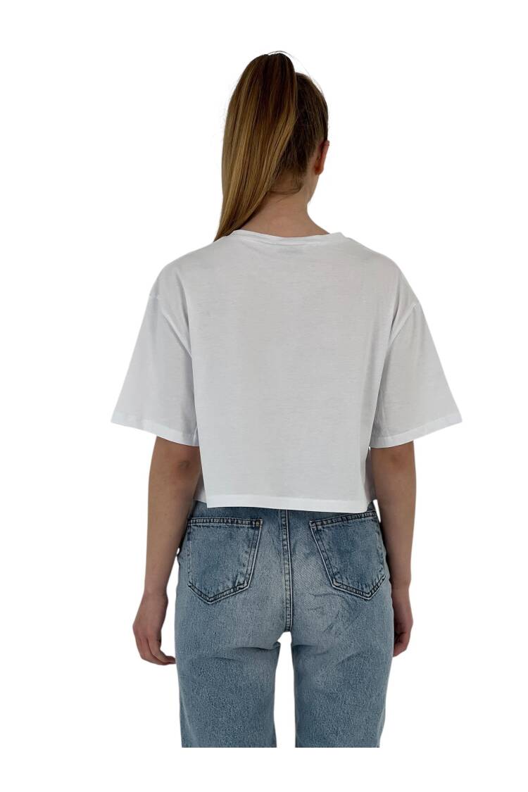 Oversize Printed Short SleeveCrop T Shirt