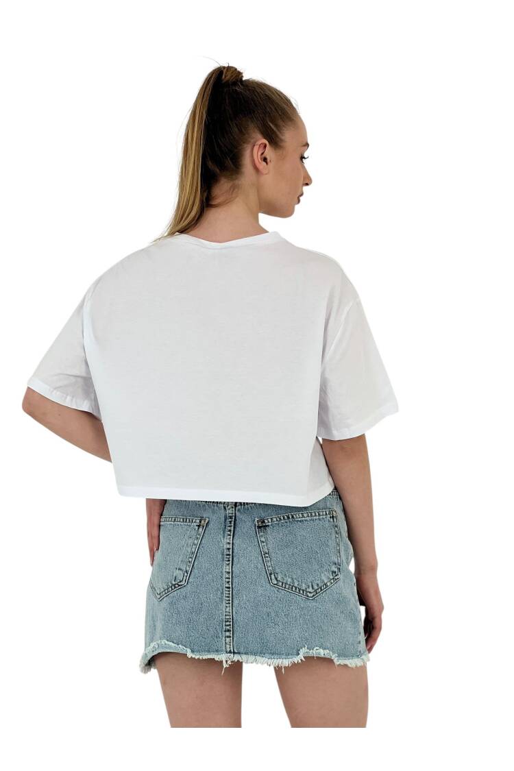Oversize Floral Print ShortCrop T Shirt