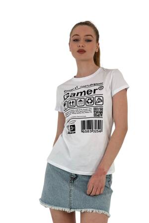 Gamer Printed Short Sleeve SummerT-Shirt - MISS POEM - Globality Store - Women Clothes Wholesale Turkey