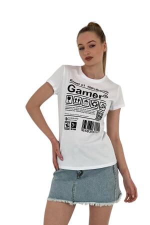 Gamer Printed Short Sleeve SummerT-Shirt - MISS POEM - Globality Store - Women Clothes Wholesale Turkey