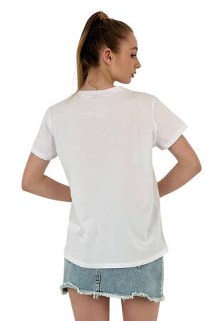 Illustration Printed T-shirt — Black & - MISS POEM - Globality Store - Women Clothes Wholesale Turkey
