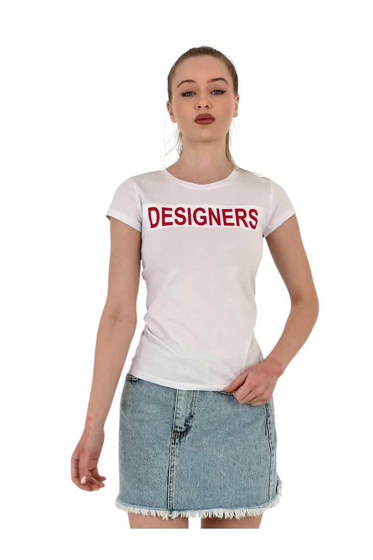 Summer Letter Print Short Sleeve Slim Black T-Shirt