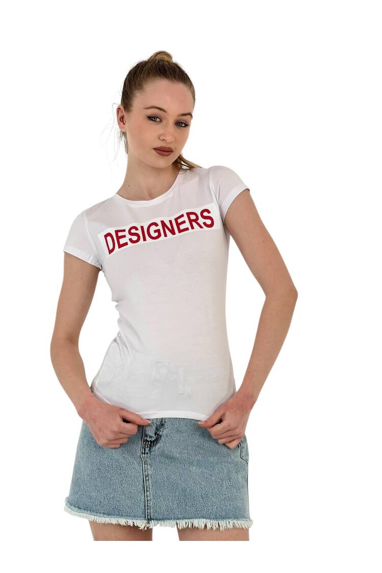 Summer Letter Print Short Sleeve Slim Black T-Shirt
