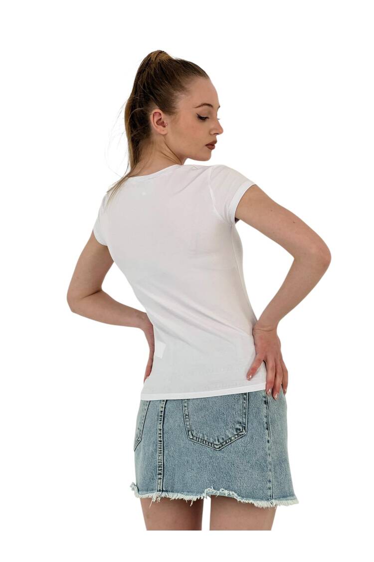 Summer Letter Print Short Sleeve Slim Black T-Shirt