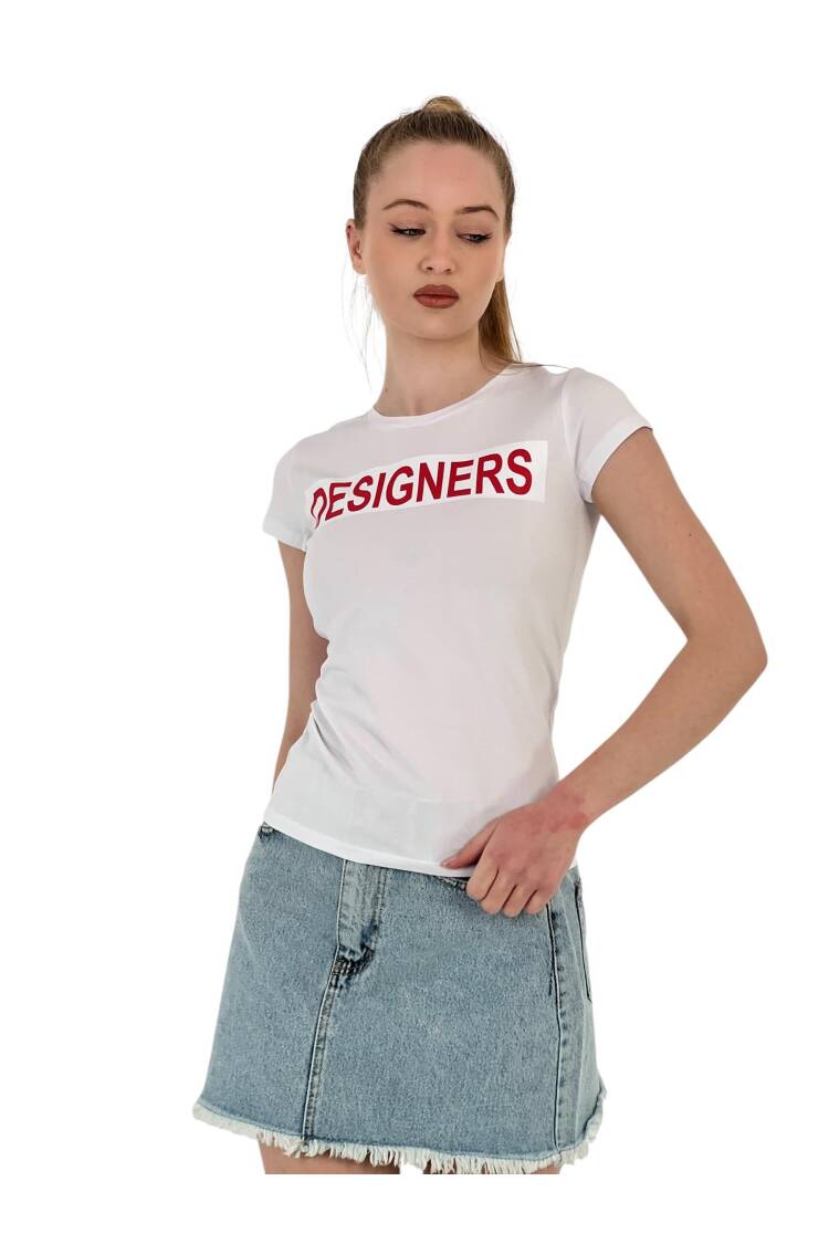 Summer Letter Print Short Sleeve Slim Black T-Shirt - MISS POEM - Globality Store - Women Clothes Wholesale Turkey
