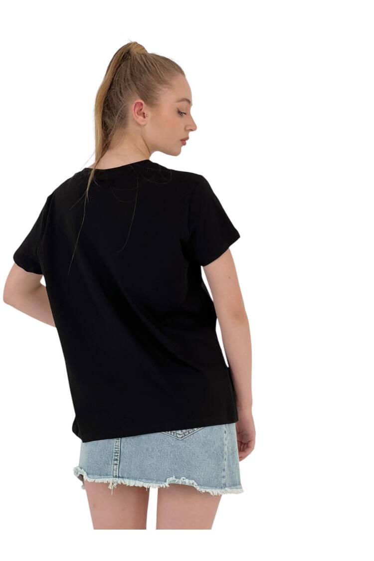 Printed Black Oversized T-shirt