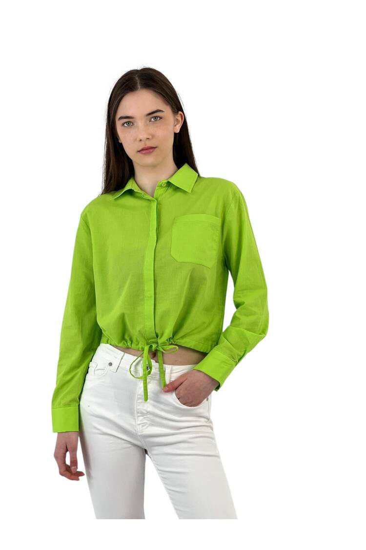 Ruffle Detailed Lace-up Shirt - Four Color Options