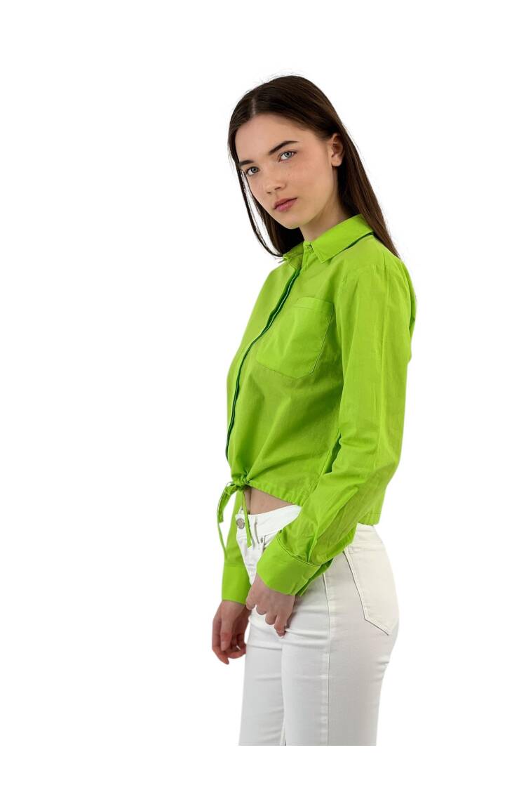 Ruffle Detailed Lace-up Shirt - Four Color Options