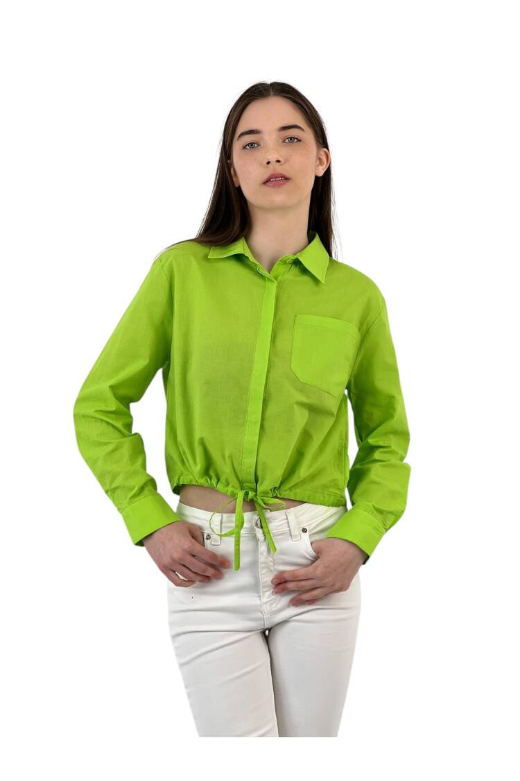 Ruffle Detailed Lace-up Shirt - Four Color Options