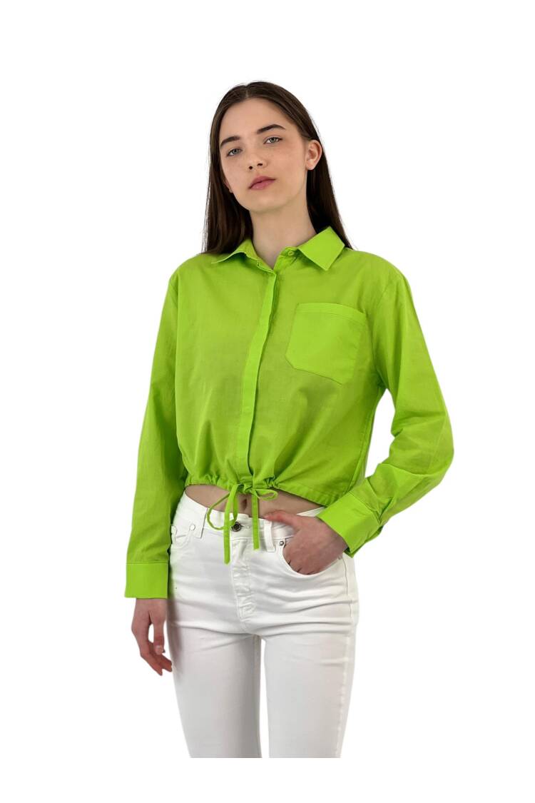 Ruffle Detailed Lace-up Shirt - Four Color Options