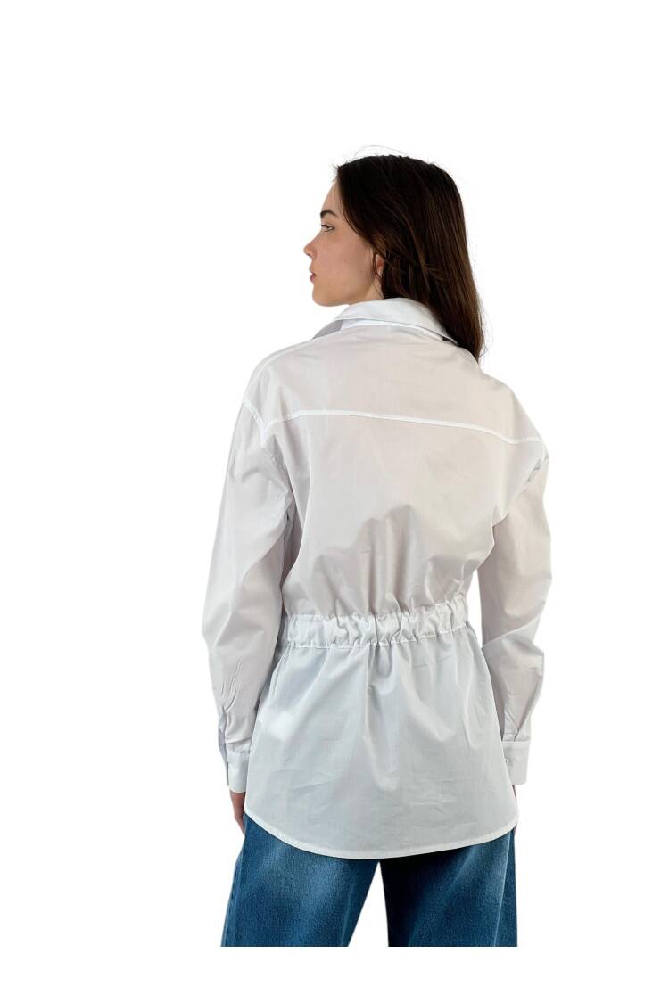 Detailed White Oversize Shirt