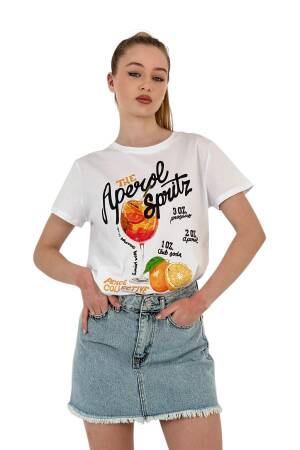 Spritz Printed T-Shirt — Black & - MISS POEM - Globality Store - Women Clothes Wholesale Turkey