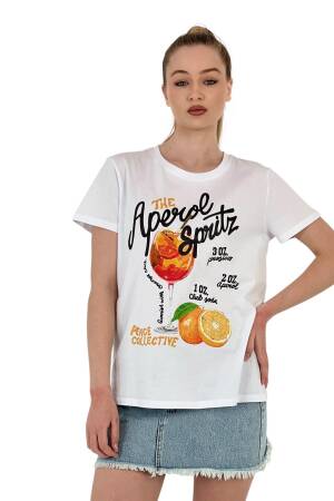 Spritz Printed T-Shirt — Black & - MISS POEM - Globality Store - Women Clothes Wholesale Turkey