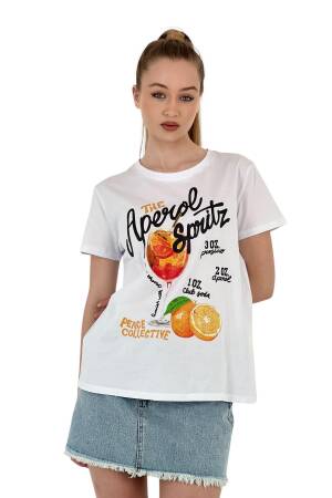 Spritz Printed T-Shirt — Black & - MISS POEM - Globality Store - Women Clothes Wholesale Turkey