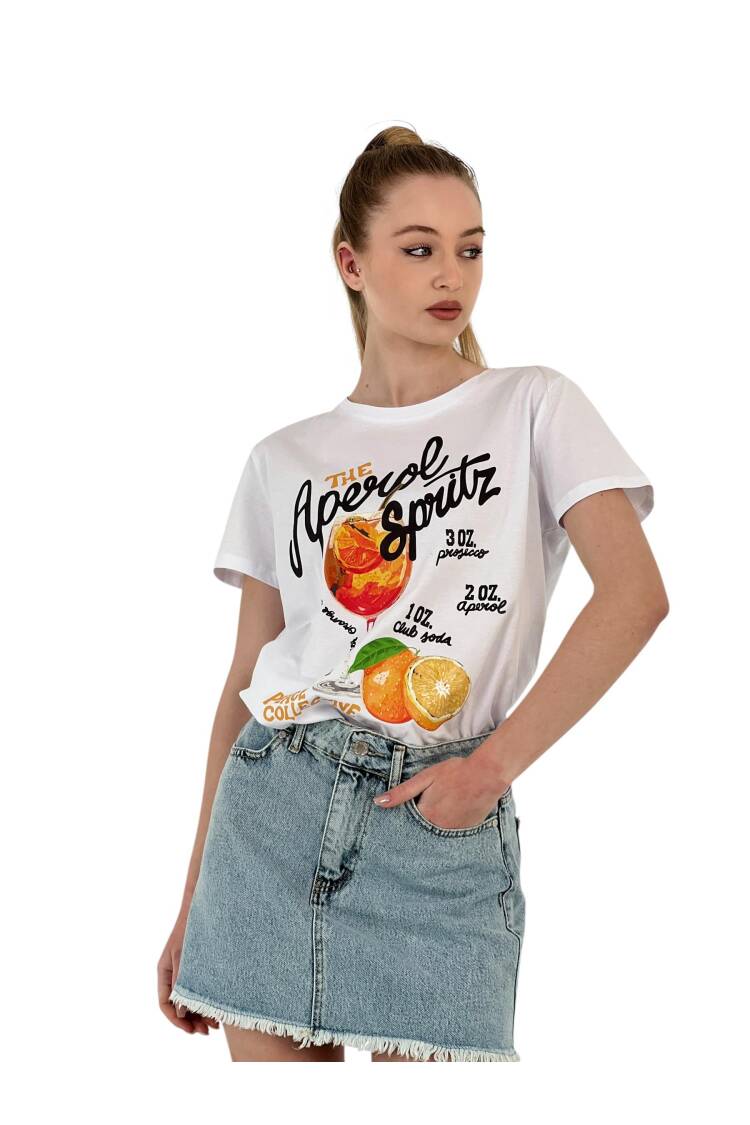 Spritz Printed T-Shirt — Black &