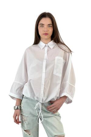 Lace Detailed Casual Fit Shirt - White - MISS POEM - Globality Store - Women Clothes Wholesale Turkey