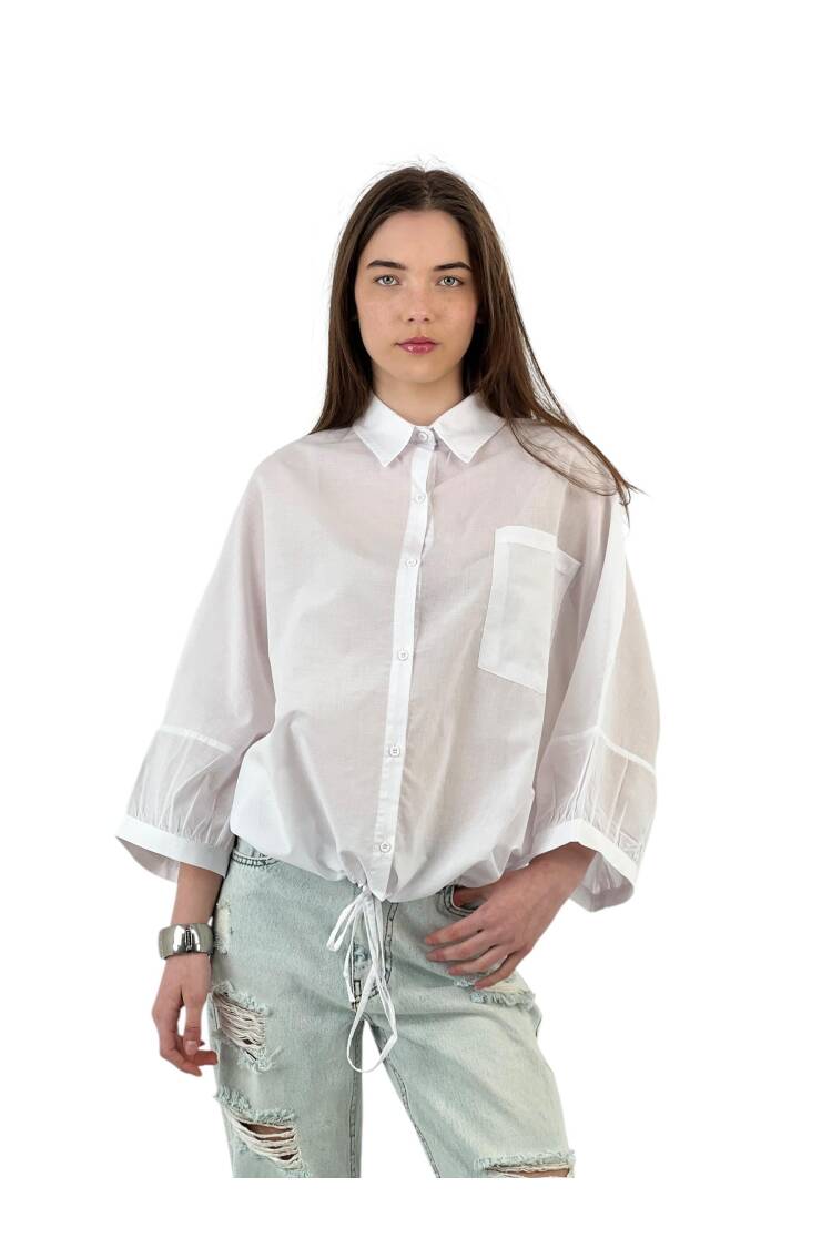 Lace Detailed Casual Fit Shirt - White