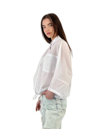 Lace Detailed Casual Fit Shirt - White - MISS POEM - Globality Store - Women Clothes Wholesale Turkey