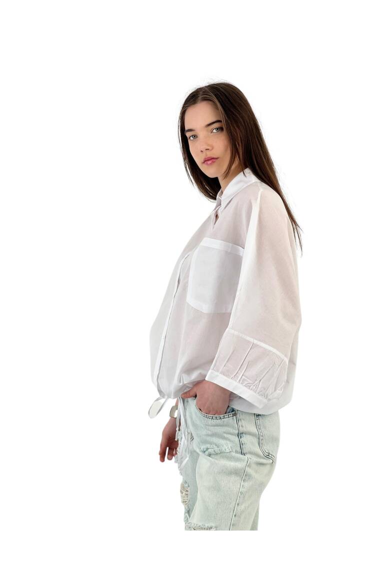 Lace Detailed Casual Fit Shirt - White