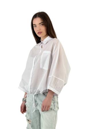 Lace Detailed Casual Fit Shirt - White - MISS POEM - Globality Store - Women Clothes Wholesale Turkey