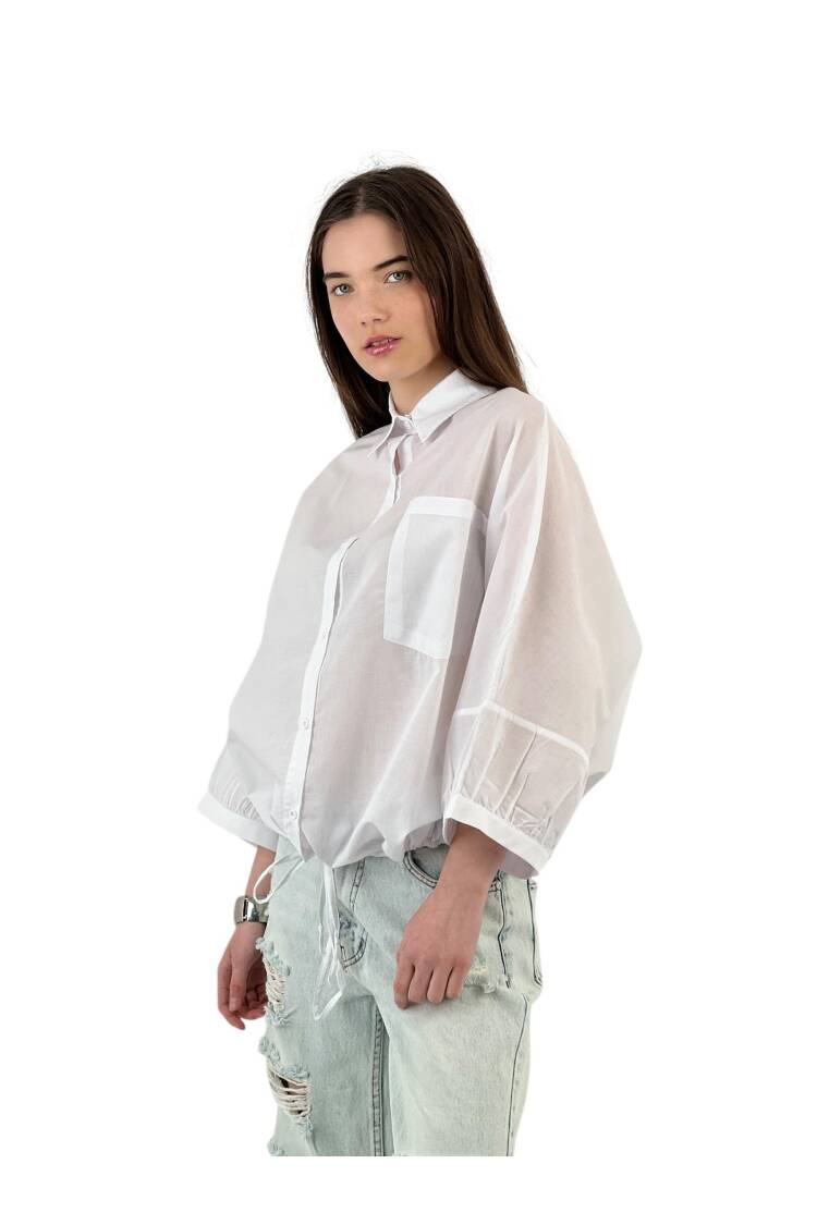 Lace Detailed Casual Fit Shirt - White
