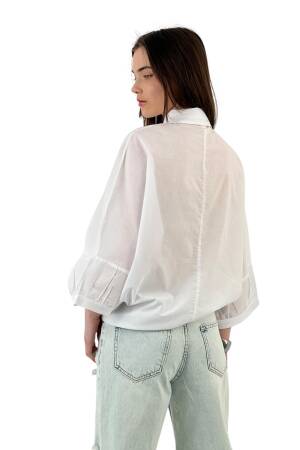 Lace Detailed Casual Fit Shirt - White - MISS POEM - Globality Store - Women Clothes Wholesale Turkey
