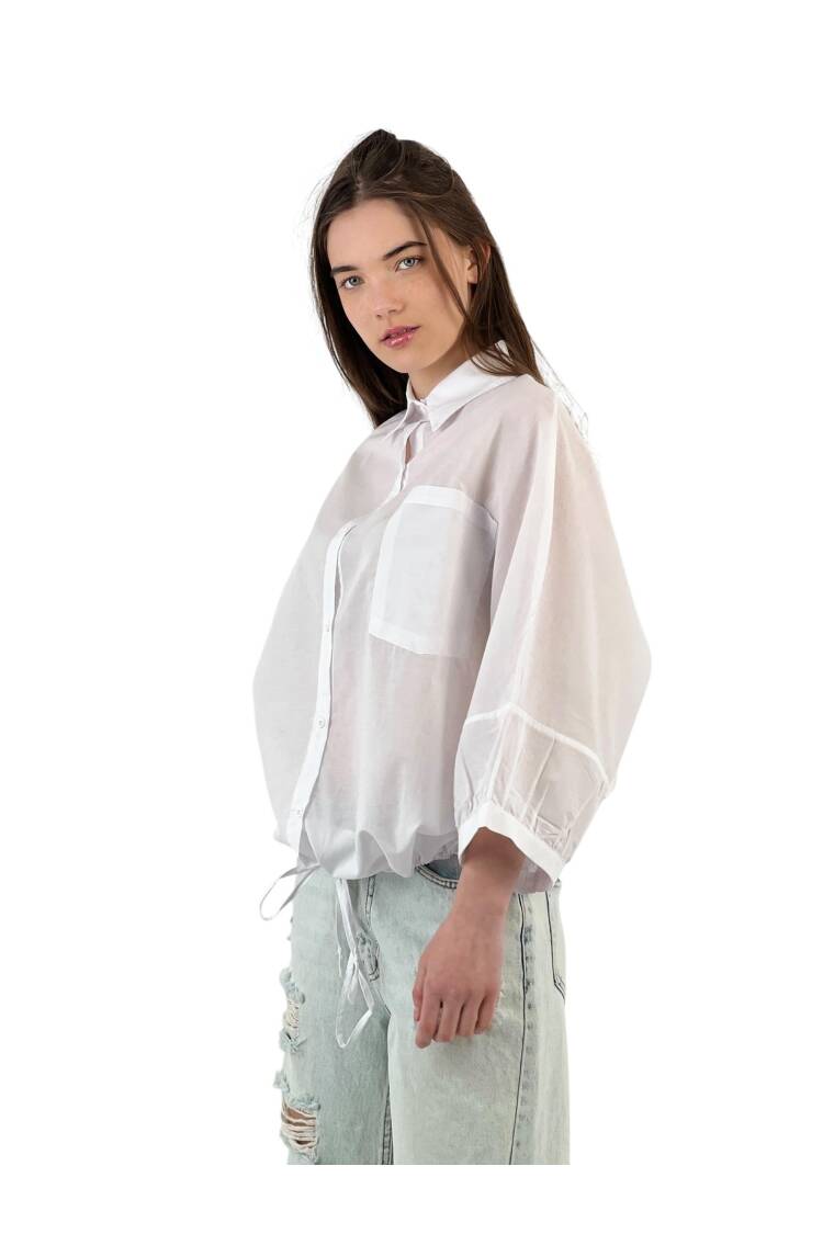 Lace Detailed Casual Fit Shirt - White