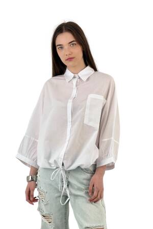 Lace Detailed Casual Fit Shirt - White - MISS POEM - Globality Store - Women Clothes Wholesale Turkey