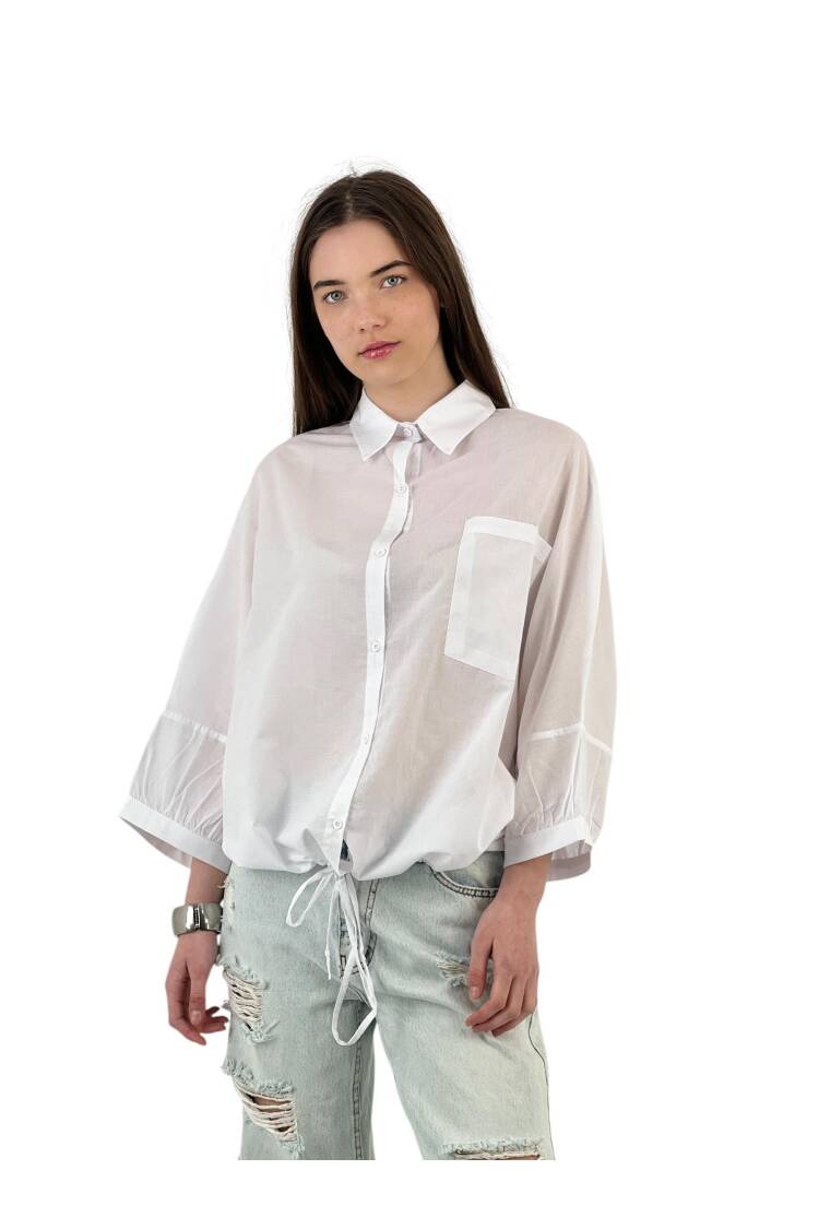 Lace Detailed Casual Fit Shirt - White