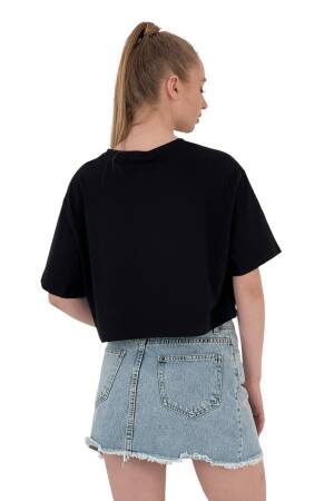 Oversize Letter Printed Short Crop T-Shirt - MISS POEM - Globality Store - Women Clothes Wholesale Turkey