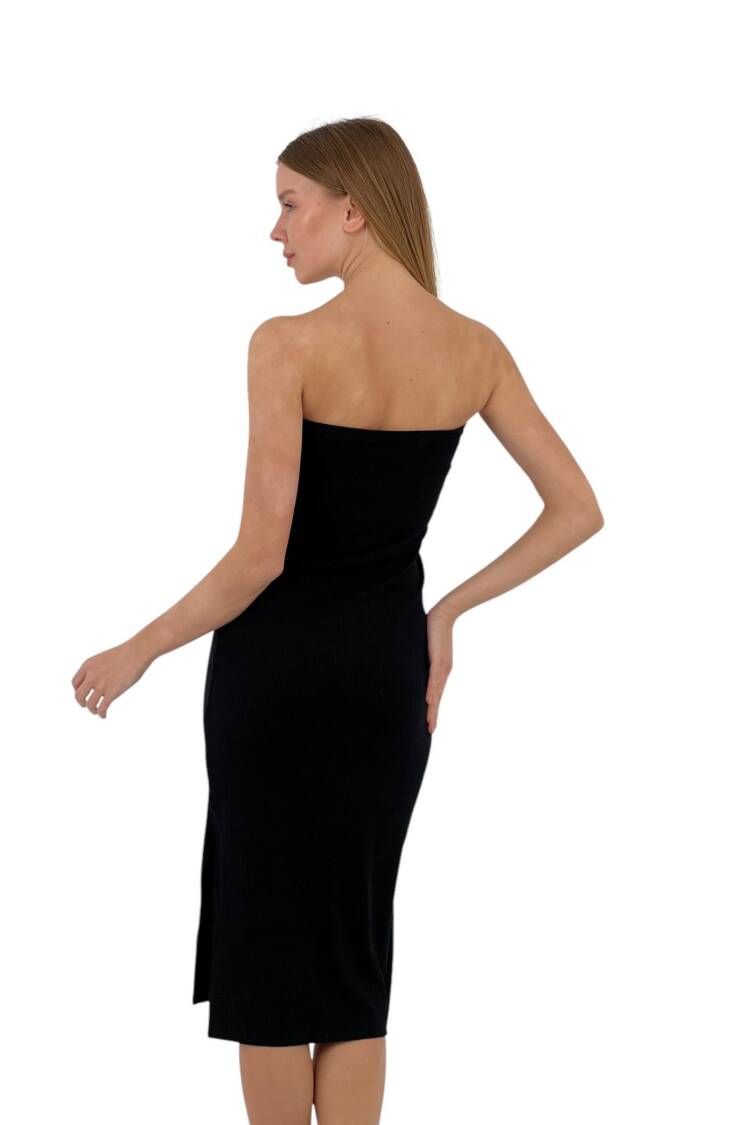 Textured Strapless Midi Dress - Four Color Options