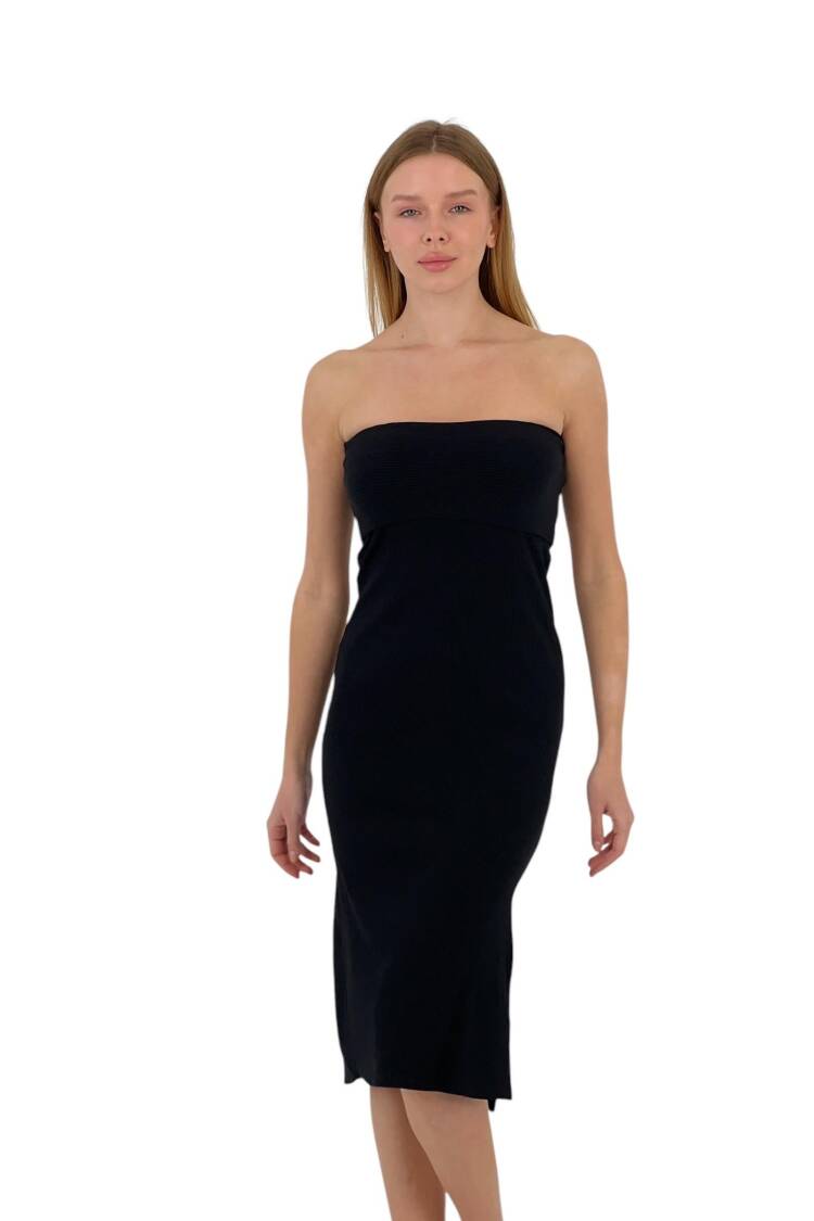 Textured Strapless Midi Dress - Four Color Options