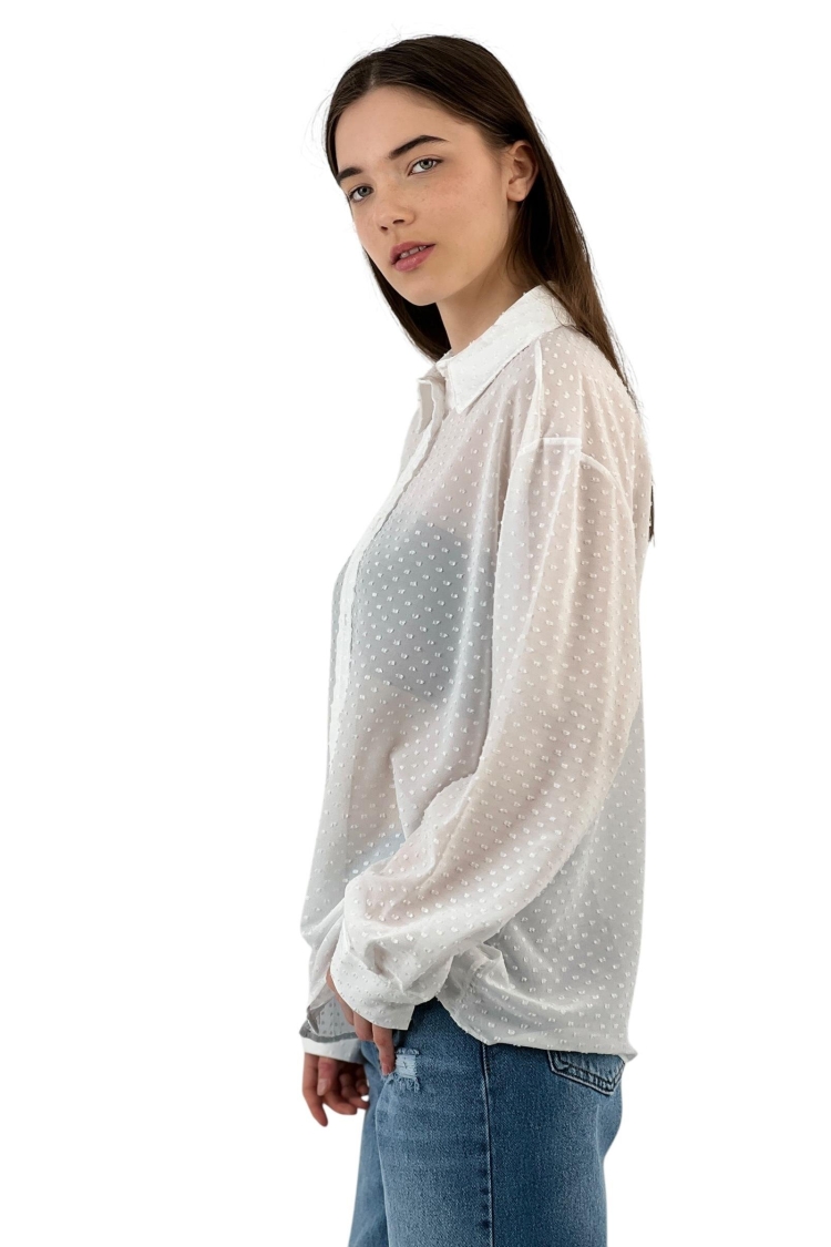 Textured Transparent Shirt - Two Color Options