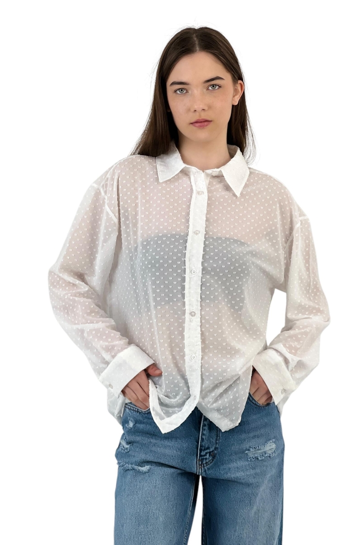 Textured Transparent Shirt - Two Color Options