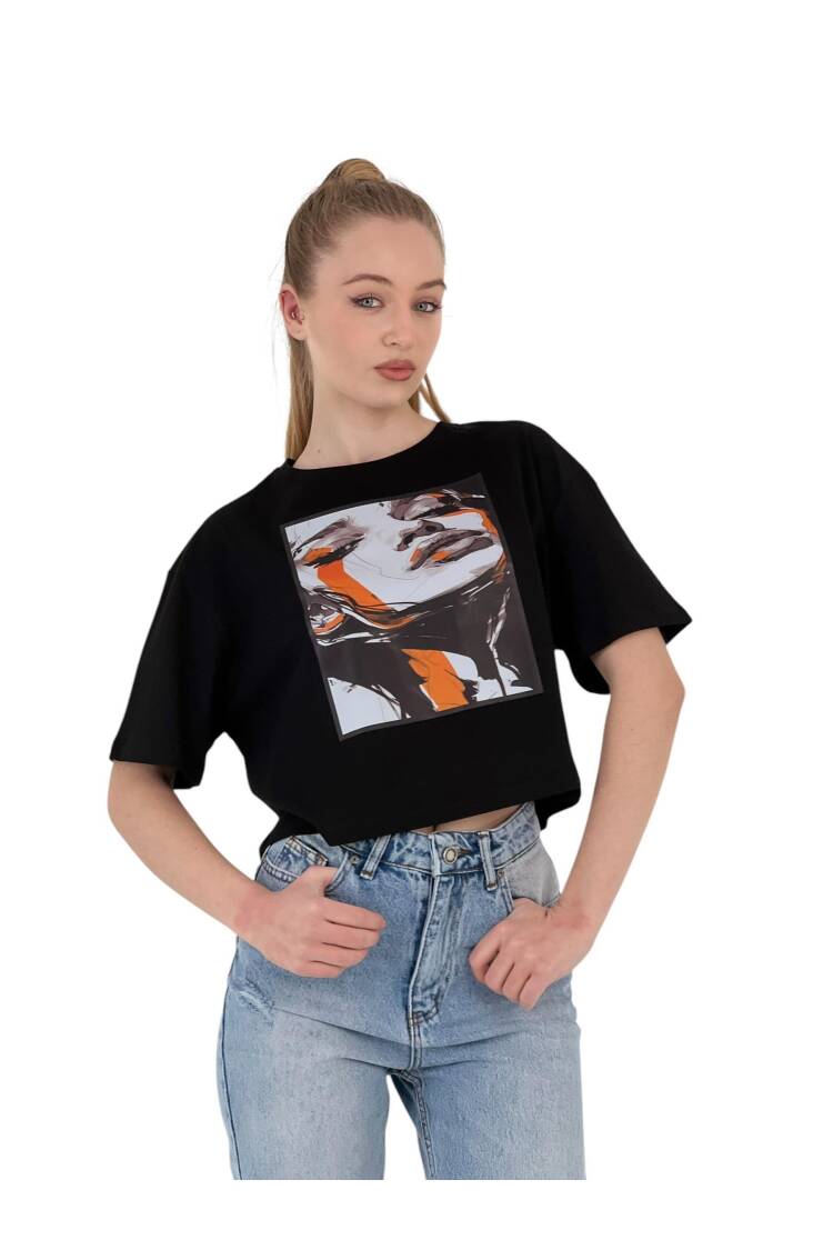 Art Printed Women's T-Shirt - MISS POEM - Globality Store - Women Clothes Wholesale Turkey