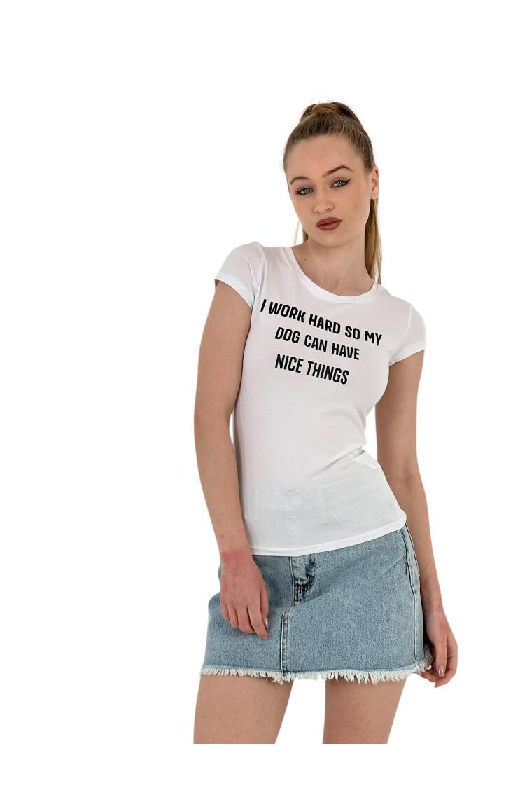 Summer Letter Print Short Sleeve Slim Black T-Shirt - MISS POEM - Globality Store - Women Clothes Wholesale Turkey